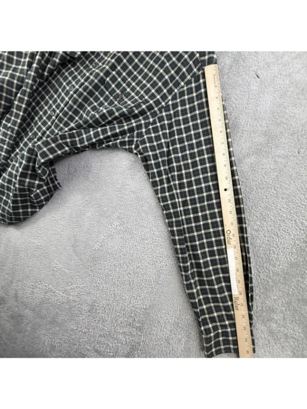 Vintage Polo Ralph Lauren Shirt Mens Large Green Check Button Up Long Sleeve Fit